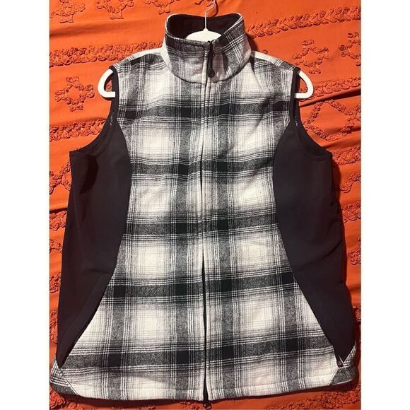 Woolrich vest size large women's black white classic slimming zipper - Picture 2 of 13